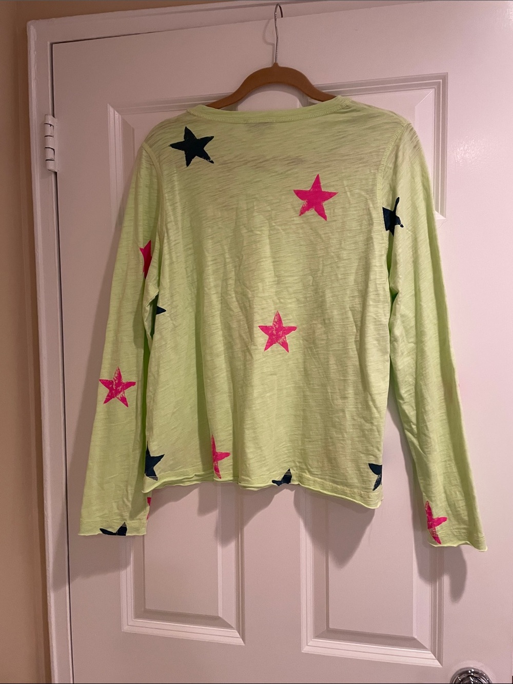 Lisa Todd Neon Lime Long-Sleeve Star Print Top - Pink & Navy Stars - Picture 4 of 5